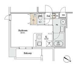 カスタリア人形町3 1Kの間取図画像