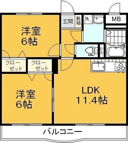 マリベールフレール 101｜岡山県岡山市北区今保(賃貸マンション2LDK・1階・52.93㎡)の写真 その2