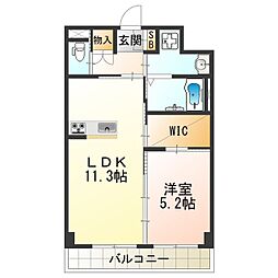 エバーリンク 1LDKの間取図画像