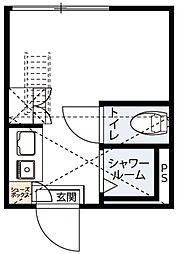 シャンピニオン高円寺 2階ワンルームの間取り