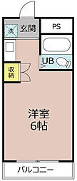 コスモハウス三番館 ワンルームの間取図画像