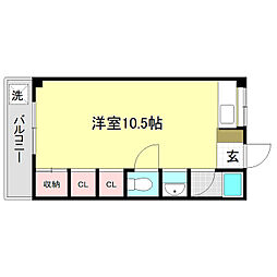 サンハイツ ワンルームの間取図画像