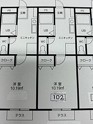 カサ・アレグレ 1階1Kの間取り