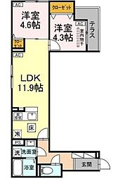 セレスティア扇III 2LDKの間取図画像