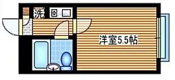 アポロ鷺宮2 1Kの間取図画像