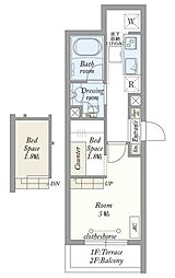 練馬区中村3丁目マンション 1SKの間取図画像