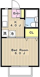 グリーンハイツ2 1Kの間取図画像