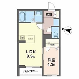 セレーノシェロ 1LDKの間取図画像