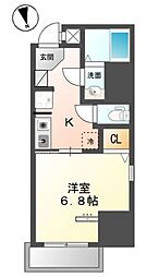 ラフィネ柏 1Kの間取図画像