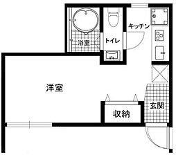 ガーデン南馬込 ワンルームの間取図画像