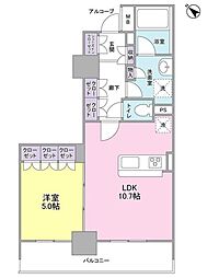 LaSante五反田 1LDKの間取図画像