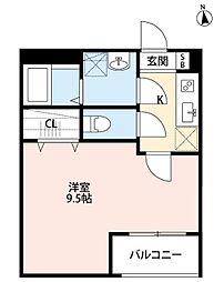 メゾンみなみ 1Kの間取図画像
