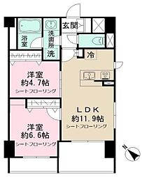 モクシオンINAGI 2LDKの間取図画像