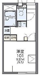 レオパレスグレイス 1Kの間取図画像