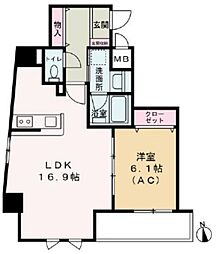 Ｃｏｍｏ Ｐａｌａｃｉｏ 日暮里 5階1LDKの間取り