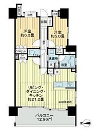 ライオンズ横濱マークレジデンス 2LDKの間取図画像