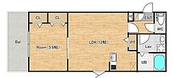 ジーメゾン千葉浜野ノウスタ 1LDKの間取図画像
