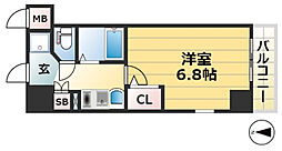 エステムコート新神戸エリタージュ 1Kの間取図画像
