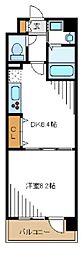 シャルム協和 1DKの間取図画像