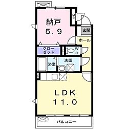 アミティエ2 1LDKの間取図画像