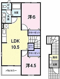 ボヌール・コリーヌ 2LDKの間取図画像