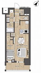 プレディアコート大森山王 1LDKの間取図画像