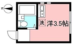 ライフピアウィル 1階ワンルームの間取り