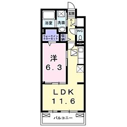 アルモニーブラッセ 1LDKの間取図画像