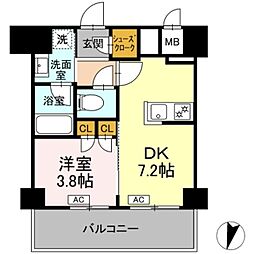 ロイジェント豊島園 1DKの間取図画像
