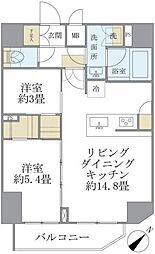 アジールコート町屋 2LDKの間取図画像