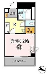 G・Mウエストハイツ 1Kの間取図画像