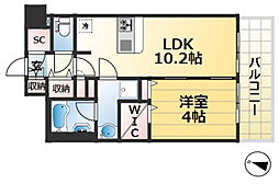 アーバネックス神戸六甲 1LDKの間取図画像