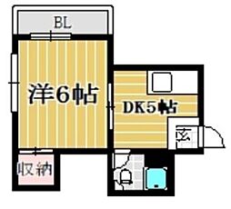 オリンダビレッジ薬院 1DKの間取図画像