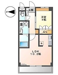 グローベリー日吉 1LDKの間取図画像