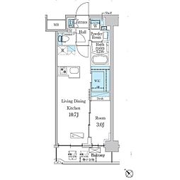 江戸川区西瑞江4丁目マンション 1LDKの間取図画像