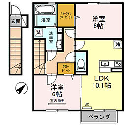 アントルメ 2LDKの間取図画像