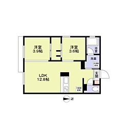 GRANCLAIR南砂 2LDKの間取図画像