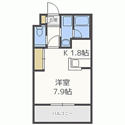 ソレイユ曙 ワンルームの間取図画像