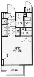 ダイヤモンドスクエア駒形 ワンルームの間取図画像