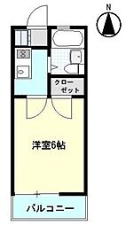 サウスタウン242 1Kの間取図画像