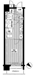 ダイアパレスグランデージ日本橋 1Kの間取図画像