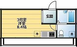 ベイルーム横浜鶴見1 ワンルームの間取図画像