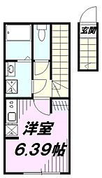 東村山市秋津町5丁目アパート ワンルームの間取図画像