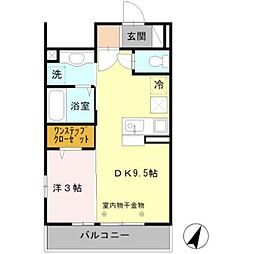 イリヴェール東ケ丘 1LDKの間取図画像