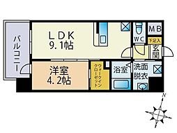 エタンセル 1LDKの間取図画像