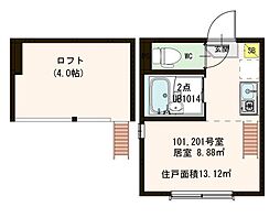 JR京浜東北・根岸線 赤羽駅 徒歩5分の賃貸アパート 1階ワンルームの間取り