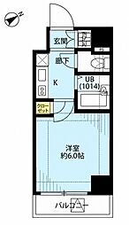 プレール・ドゥーク大森 1Kの間取図画像