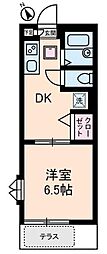 ベルテ中目黒 1DKの間取図画像