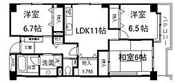 レジデンス岸和田 3SLDKの間取図画像