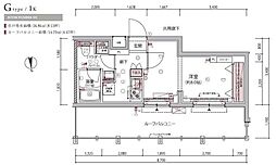 ARCOBALENO UMEYASHIKI 1Kの間取図画像